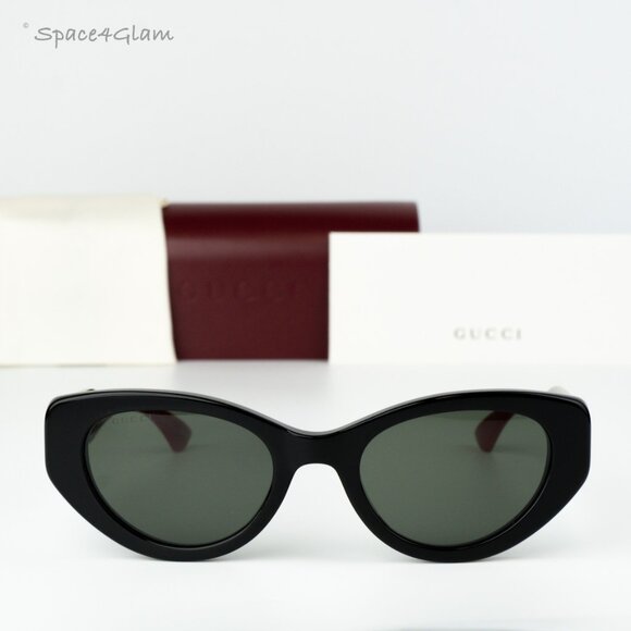 Gucci Women Sunglasses Black Red Grey Cat Eye GG1862S 001 NEW AUTHENTIC - Picture 3 of 10
